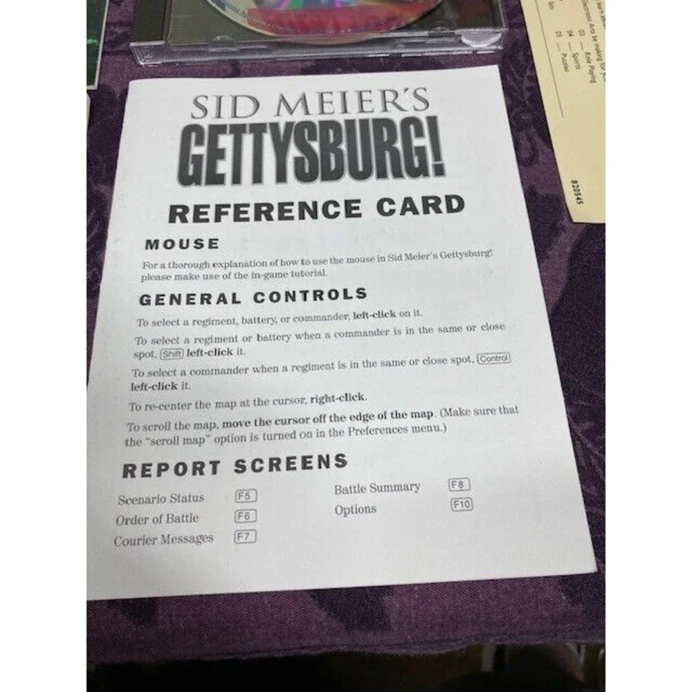 Sid Meier's Gettysburg! Big Box Computer Game Fraxis Electronic Arts (PC, 2000)